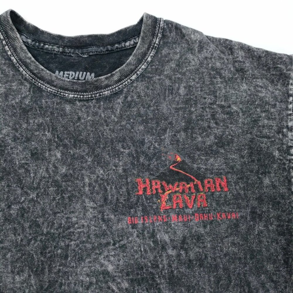 Hawaiian Lava Bleach Acid Wash Distressed T-Shirt - Picture 3 of 4